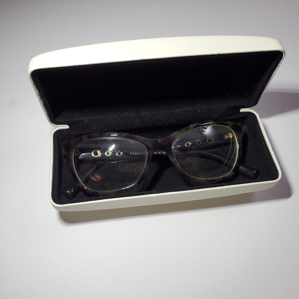 ❌SOLD❌ Versace Eyeglasses MOD. 3225 5183 Havana Military B-Shape Frame Italy